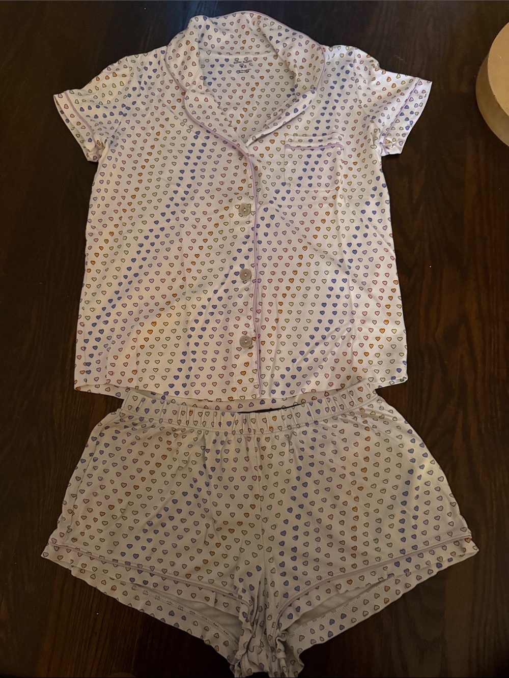ROLLER RABBIT rainbow hearts pajama set